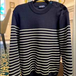 Saint James Breton Stripe Wool Sweater Mens Small
